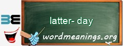 WordMeaning blackboard for latter-day